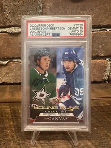 2020 UPPER DECK J.Robertson/N.Robertson UD Canvas Duel Auto PSA 10/10 GEM MT - Picture 1 of 2