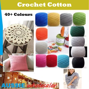 10x 50g 40+ colour Crochet Cotton Ball Knitting Yarn 100% Cotton Thread Hand - Picture 1 of 45