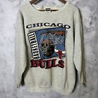 Vintage Chicago Bulls Sweatshirt Erwachsene XL grau 90er Jahre Rundhalsausschnitt NBA Tultex P3