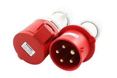 91308 Set CEE Starkstrom Stecker Kupplung 32A 380V 415V IP44