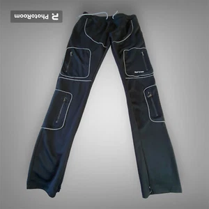 EPTM Men's XL Athletic Black Track Pants Multiple Pockets Drawstring Zip Ankle - Picture 1 of 13