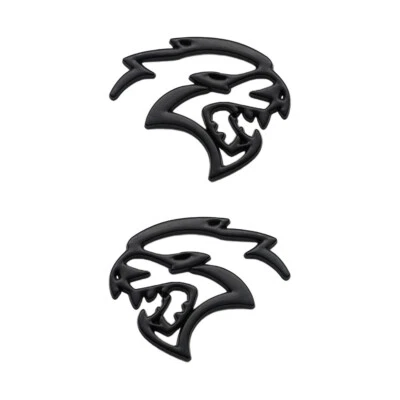 2PCS Zinc Alloy Hellcat Emblem Side Left Right Car Black Badge 3D Metal Stickers - Image 1 of 4