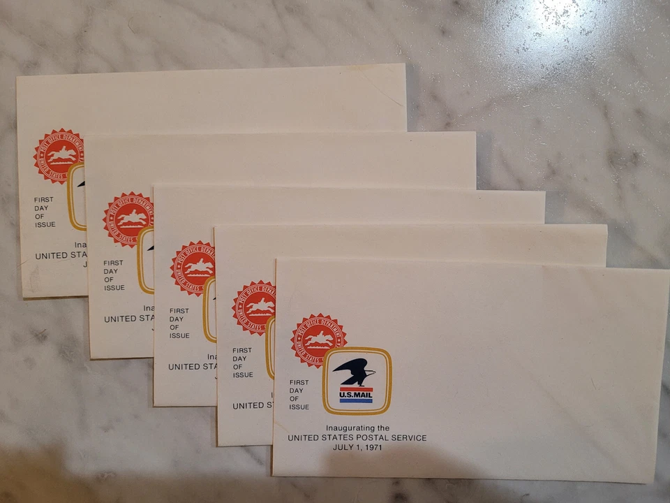 ENVELOPES Inaugurating the USPS JULY 1, 1971 - Set of 5 - Image 1 of 1