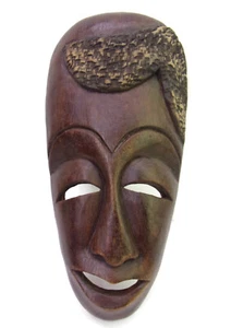 9 Zoll Holz handgeschnitzt afrikanische Stammesmaske Wandbehang Wohndeko traditionell - Bild 1 von 12