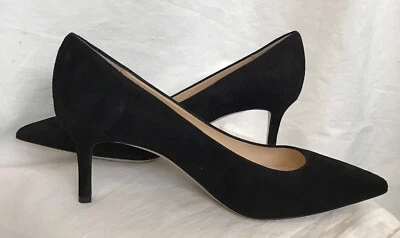 Bomba de couro Barneys New York Nataly camurça preta salto 3,5”” tamanho 39 1/2 - Imagem 1 de 4