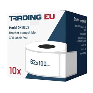 10xétiquette comp. avec Brother DK11202 62 x 100 mm 300 étiquettes +1x support - Bild 1 von 7