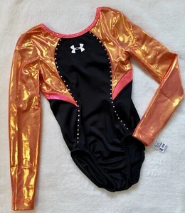 NUEVO Under Armour GK ELITE Gimnasia LEOTARDO NEGRO Estrás HACHAS DE COMPETENCIA - Imagen 1 de 10