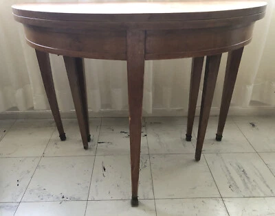 ancienne table demie lune Table Ronde « À Restaurer » Possibilité De Rallonge - Photo 1/4