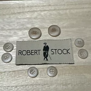 Robert Stock Suit Set of 8 Beige 4-Hole Replacement Buttons - Picture 1 of 5