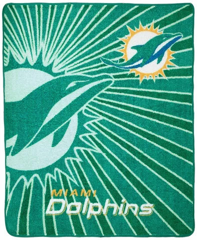 NFL Miami Dolphins 100% Super Soft Sherpa Throw Blanket Large 50" X 60" Cover