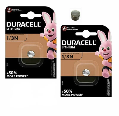 2 PILE 1/3N DURACELL DL1/3N 2L76 CR1/3N LITHIUM LITIO battery 1/3 N batteria