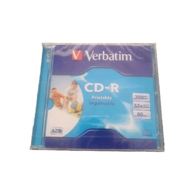 Verbatim CD-R80 –  9 PACK - Ink Jet Printable  Recordable CDR - NEW & SEALED   - Image 1 of 4