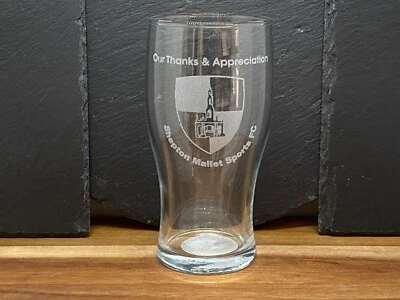 P&J LASER ENGRAVING AND DESIGN Personalised Pint Glass Any Team, Logo Theme Engraved Any Wording - Gift Boxed