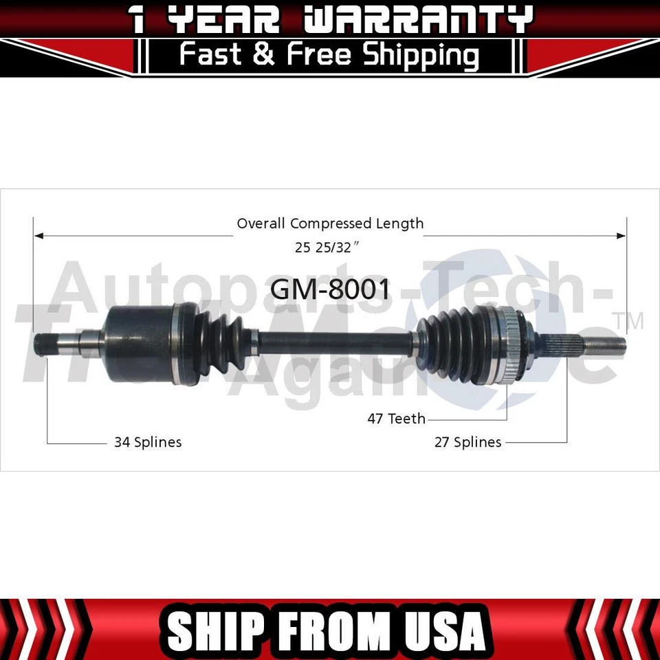 TrakMotive 1 Front Right CV Axle Shaft Fits 1984-1990 Chevrolet Celebrity - Image 1 of 1
