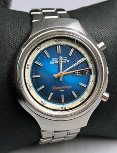 SEIKO 7015-8000 5 Sport Speed-Timer 21J Cronografo Automatico Raro Bracciale OE - Foto 1 di 19
