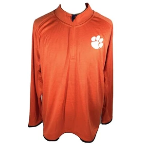 Clemson University Pullover Shirt Men's XL Extra Large Orange L/S  1/4 Zip - Picture 1 of 6