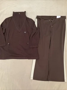 Avenue 18/20 Womens Lot Athleisure Pants Half Zip Sweater Nwt Brown - Picture 1 of 8