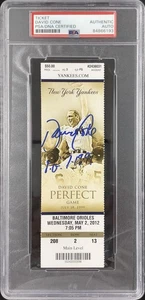 David Cone Signed Ticket 7/18/99 Yankees Comm Autograph Perfect Game Ins PSA/DNA - Picture 1 of 3