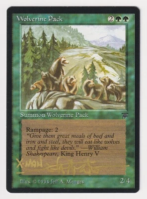 Gold Signed "X-MAN" Wolverine Pack LP Legends Artist Jeff A. Menges MTG Magic! - Image 1 of 2