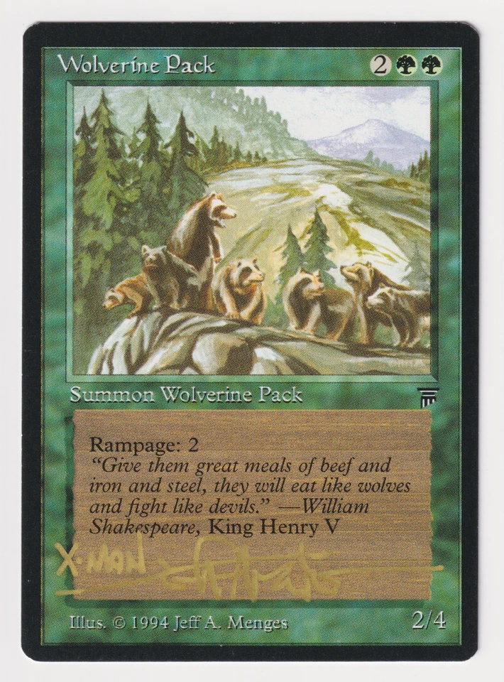 Gold Signed "X-MAN" Wolverine Pack LP Legends Artist Jeff A. Menges MTG Magic! - Image 1 of 2