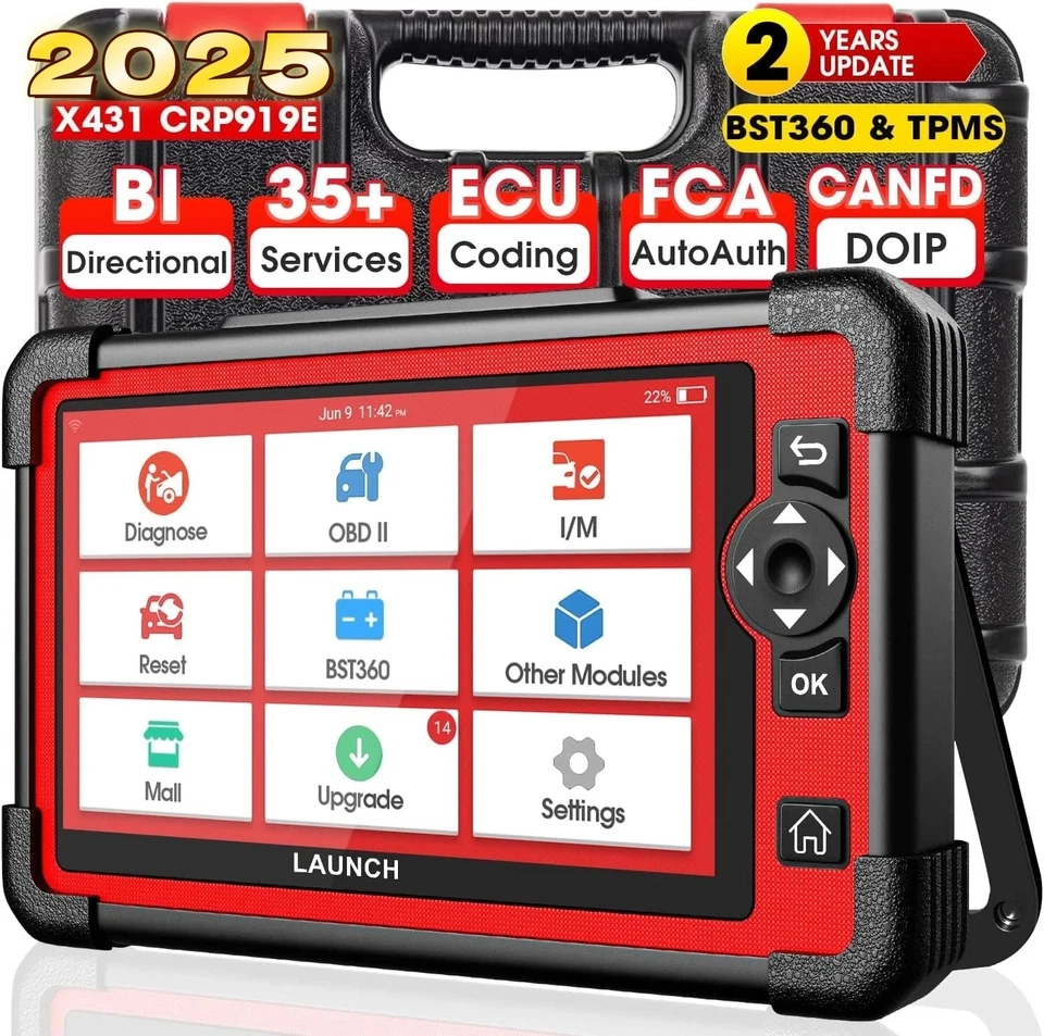 LAUNCH X431 CRP919E Auto Full Diagnostic Bidirectional Scan Tool ECU Programming - Image 1 of 4