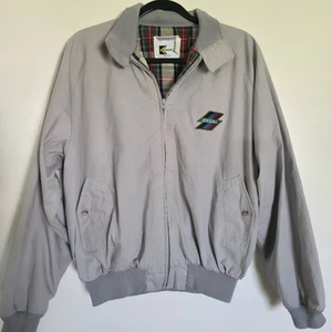 Rare Vintage 80’s Skoal USA Club Grey Full Zip Plaid Lining Mens XL Jacket - Picture 1 of 17