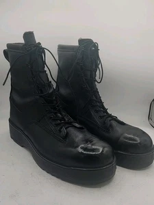 Vibram Boots Mens Size 13 R Black Leather Military Grade Lace Up Above The Ankle - Picture 1 of 6