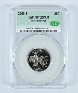 2000-S Washington State Quarter Massachusetts PR70 DCAM CAC CACg *6833 - Picture 1 of 5