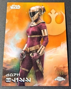 2025 Topps Chrome Star Wars Orange /25 Aurebesh Variation Zorii Bliss SP #AV-200 - Picture 1 of 2