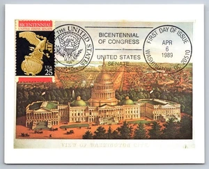 #2413 US Senate FDC Maxi Card w/Pictorial Cancel, Small Holiday Greetings Card - Picture 1 of 2