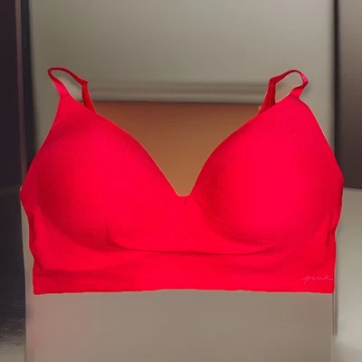 Victoria Secret PINK XXL bra wireless push up Red Adjustable Straps  - Image 1 of 4