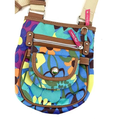 Lily Bloom Floral Crossbody Bag Multi Pocket Travel Purse Colorful - Image 1 of 4
