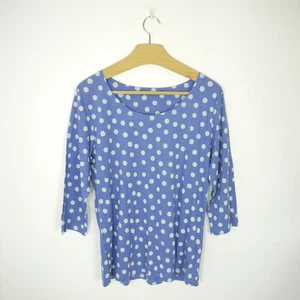 Blusa Gudrun Sjoden Púrpura Lunares Manga 3/4 Top Jersey Lagenlook Talla L - Imagen 1 de 6