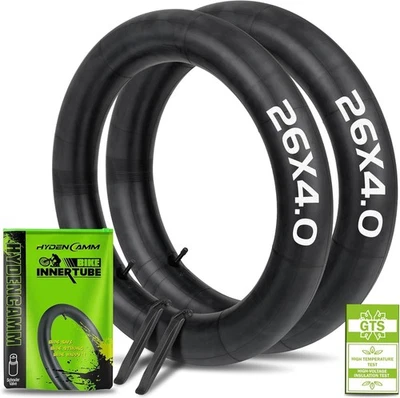 2 Pack 26X4.0 Fat Bike Tube, 26X3.5/4.0 E-Bike Fat Bicycle Inner Tube AV Schrad - Image 1 of 4