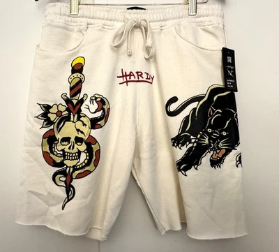 Mens Ed Hardy Cream/Skull & Dagger/Black Panther/Lounge Shorts ~ 2 Sizes - Image 1 of 4