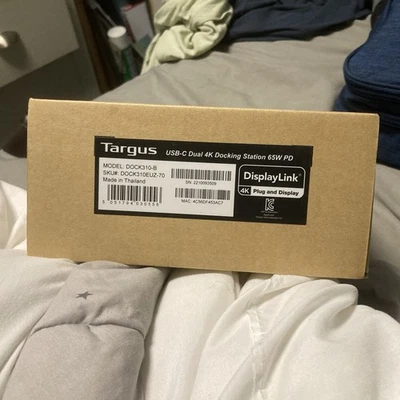 TARGUS USB-C DUAL 4K DOCKING STATION 65W PD Model:DOCK310-B - Image 1 of 4