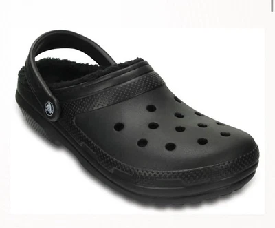 Crocs Classic Fleece Lined Black Size 6m/8w - Image 1 of 4