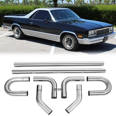 8Pcs 2.5" Exhaust Pipe Mandrel Straight Bend For Chevy El Camino & GMC Spring V8 - Image 1 of 4