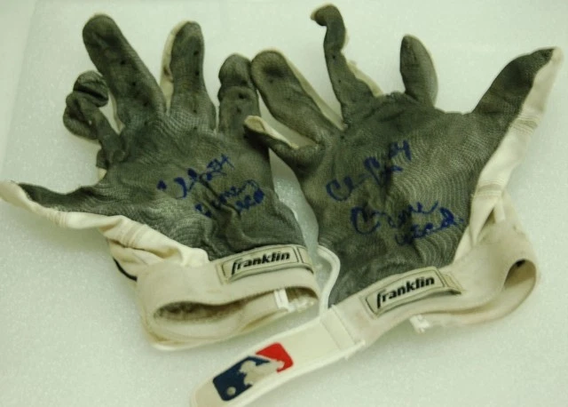 Guantes de Bateo Chris Carter New York Mets Boston Red Sox Juego Usados Foto 1 de 1