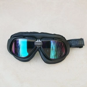Bandit Glasses/Google/Brille Black Leather Similar with Multi-Color Mirrored Crystals - Picture 1 of 1