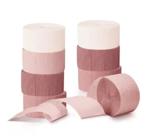 (Pack of 8)  Crepe Paper Roll For Birthday Party and Wedding Decorations - Picture 1 of 5