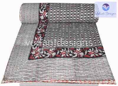 Vintage Polka dot Kantha Quilt Blanket Indian Bedspread Coverlet Throw Art - Image 1 of 4