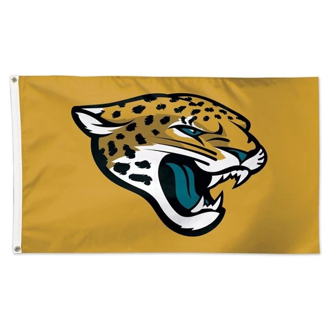 JACKSONVILLE JAGUARS GOLD BACK GROUND 3'X5' DELUXE FLAG BRAND NEW Cover