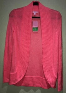 NWT Lilly Pulitzer Amalie Cardigan Open Front Sweater Sz XXS Pink Sun Ray Color - Picture 1 of 5