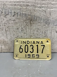 Original NOS  1969 Indiana motorcycle license plate 60317  Shovelhead - Picture 1 of 12