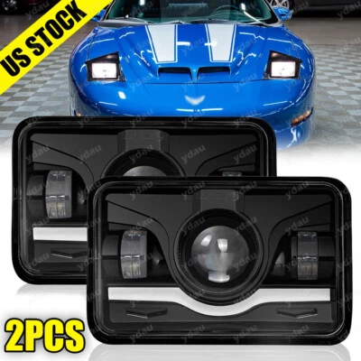 2x Fit For Pontiac Firebird 1991-1997 Trans Sport 4x6" LED Headlights Hi/Lo Beam - Image 1 of 4