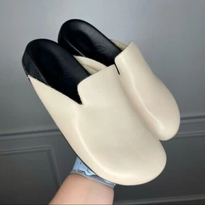 J.Crew Pacific Shearling Lined Toasted Wheat Leather Clogs Slip On Womens 7 NWT - Picture 1 of 11