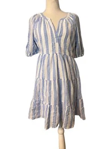 Crown & Ivy Striped Dress - Size M - Cotton Blue & White NWT - Picture 1 of 13