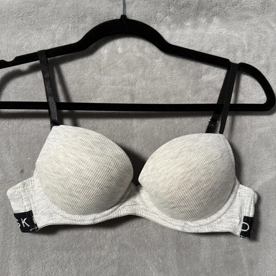 Sutiã feminino Danskin 34B cinza urze acolchoado alça de espaguete com fio - Imagem 1 de 4