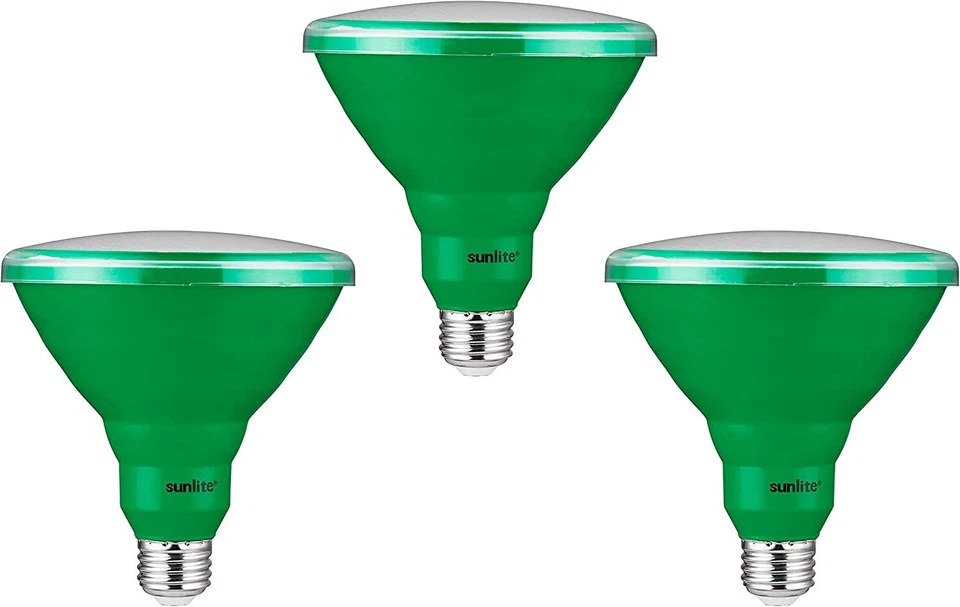 Sunlite LED PAR38 Colored Recessed Light Bulb 15W (75W Equal) Green, 3-Pack - Image 1 of 2